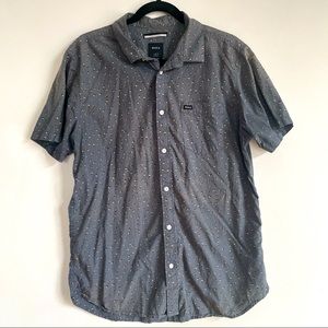 RVCA grey &red button up causal for men
